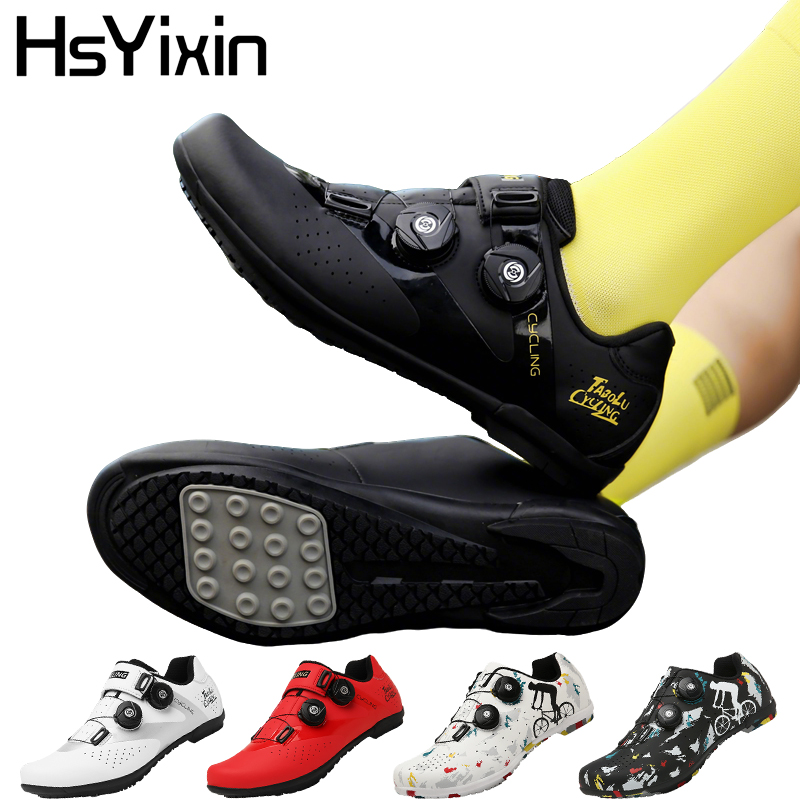 Cycling Commuter Shoes - ユニセックスバイクシューズラバーロックなしメンズクリートなしロード自転車スピードサパティージャスシクリズモスニーカーフラットペダルトレーニングシューズ