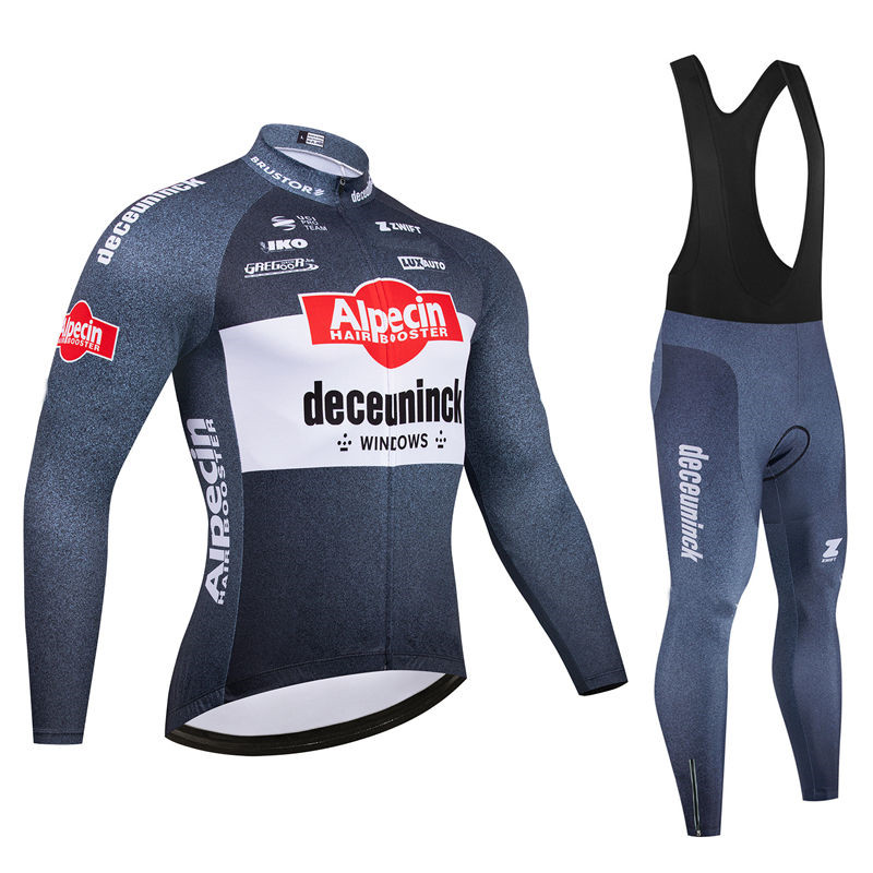 Cycling Community - Alpecinチーム-メンズ長袖サイクリングジャージ,マウンテンバイクウェア,19dジェルビブパンツ