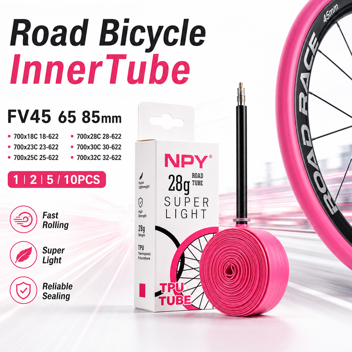 Cycling Commute Training - ロードバイク用インナーチューブ タイヤチューブ 信頼性の高い軽量交換用チューブ サイクリング レース トレーニング