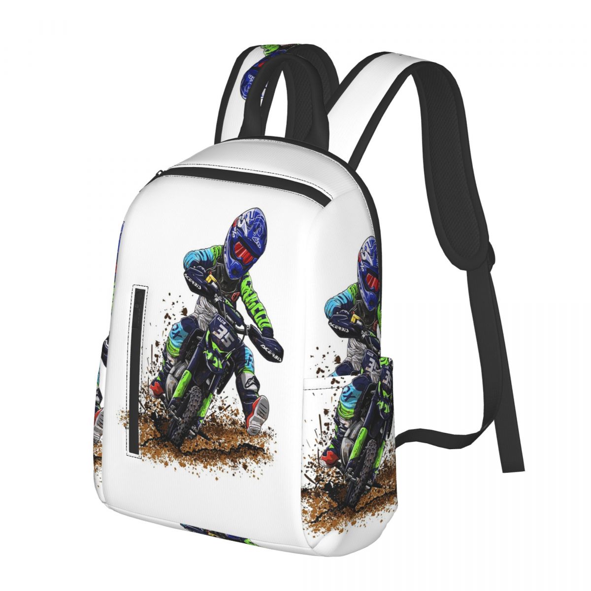 Cycling Commute Backpack - モトクロスダートバイクスタジオ MX ライダー 35 学生バックパックスクールバッグハイキング旅行デイパック男の子女の子用ブックバッグショルダーバッグ