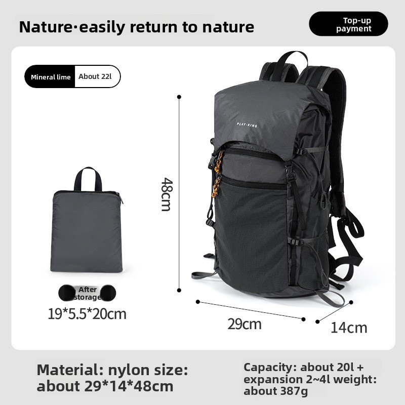 Cycling Commuter Backpack - 超軽量折りたたみ式バックパック防水大容量アウトドア旅行バッグハイキングキャンプリュックサック男女兼用