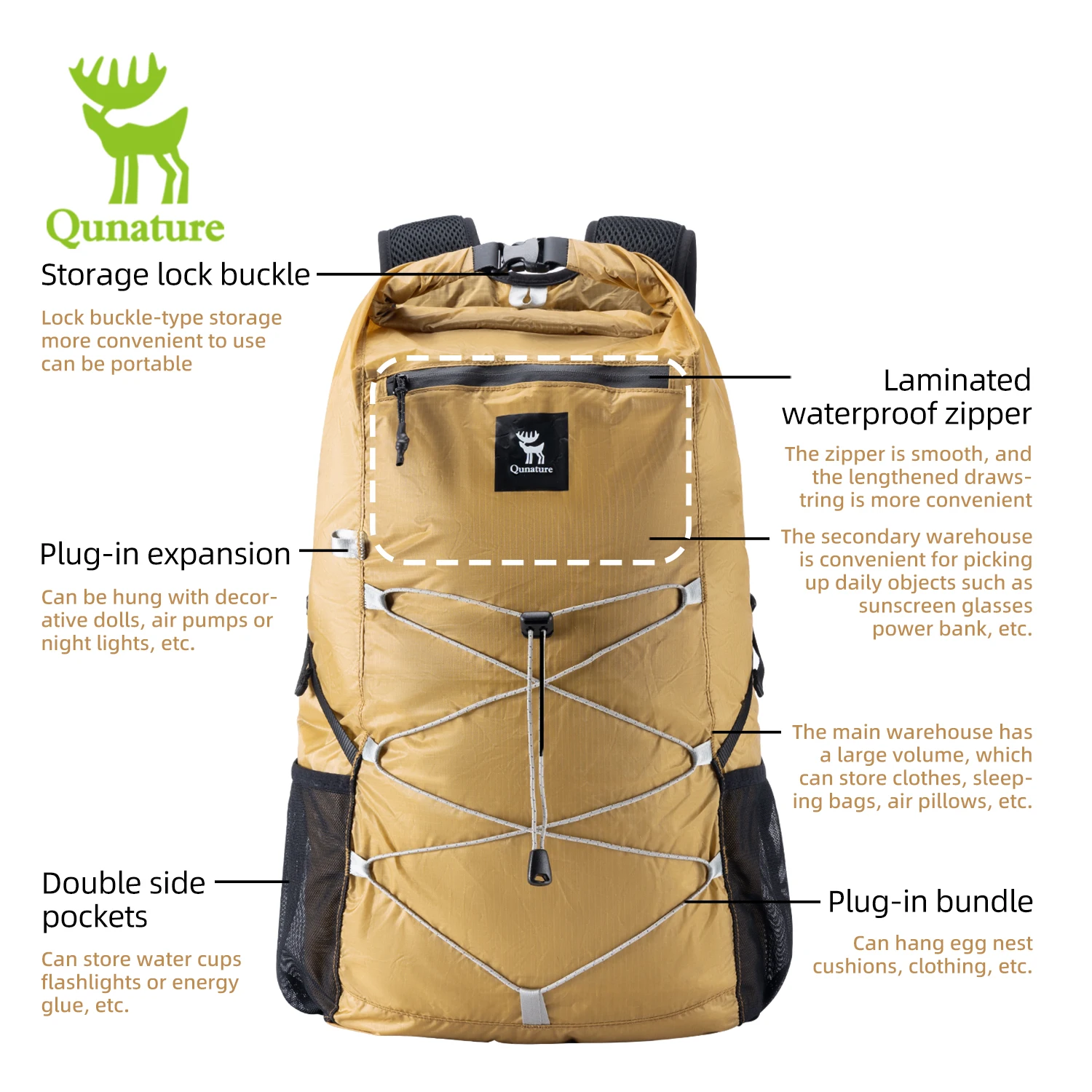 Qunature 20L 折りたたみ式バックパック 軽量 ポ - Cycling Commuter Backpack のレビューと価格