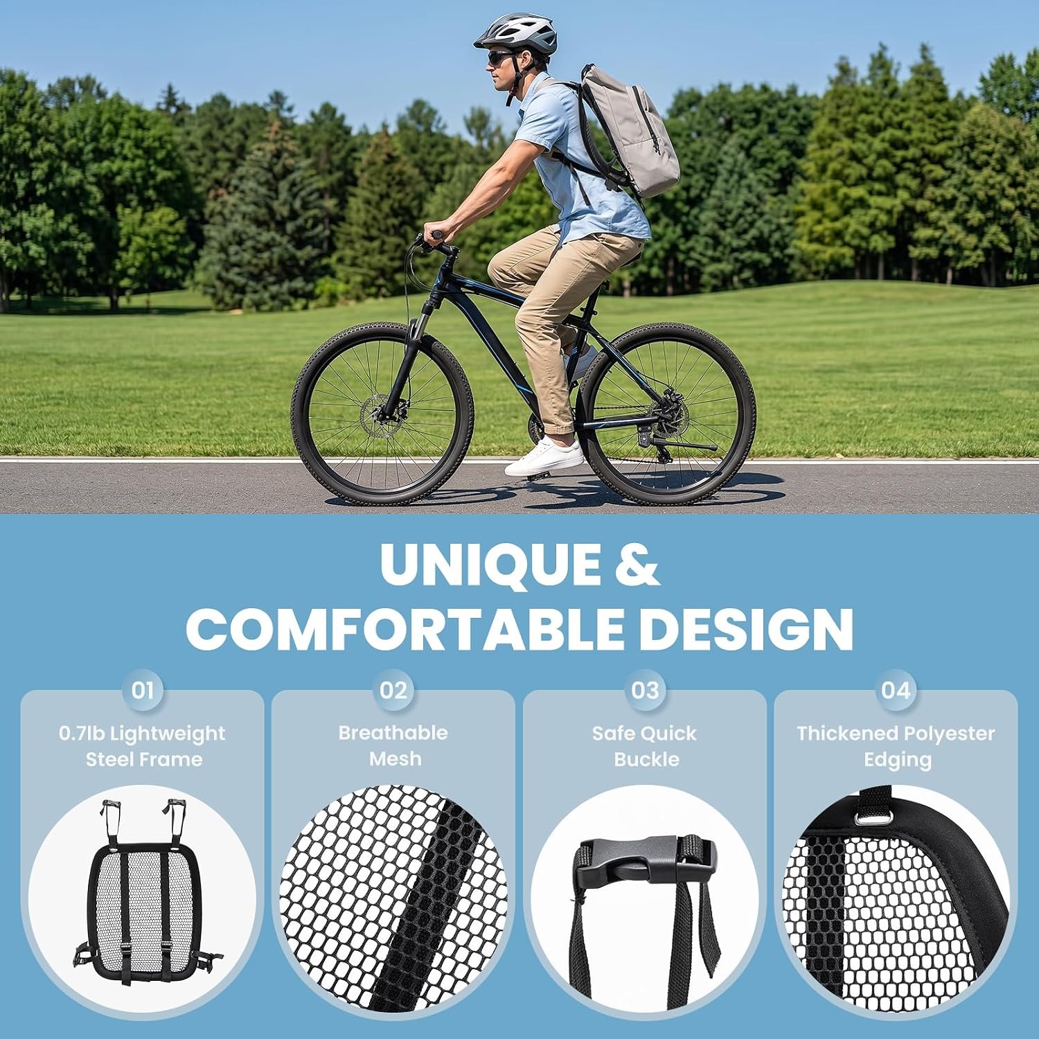 軽量通気性バックパック、スペーサーメッシュバックパックフレー - Cycling Commuter Backpack のレビューと価格