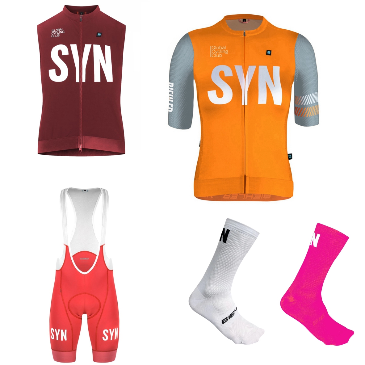 SYN レディース半袖白サイクリングジャージと黒/赤/緑のボ - Cycling Community のレビューと価格