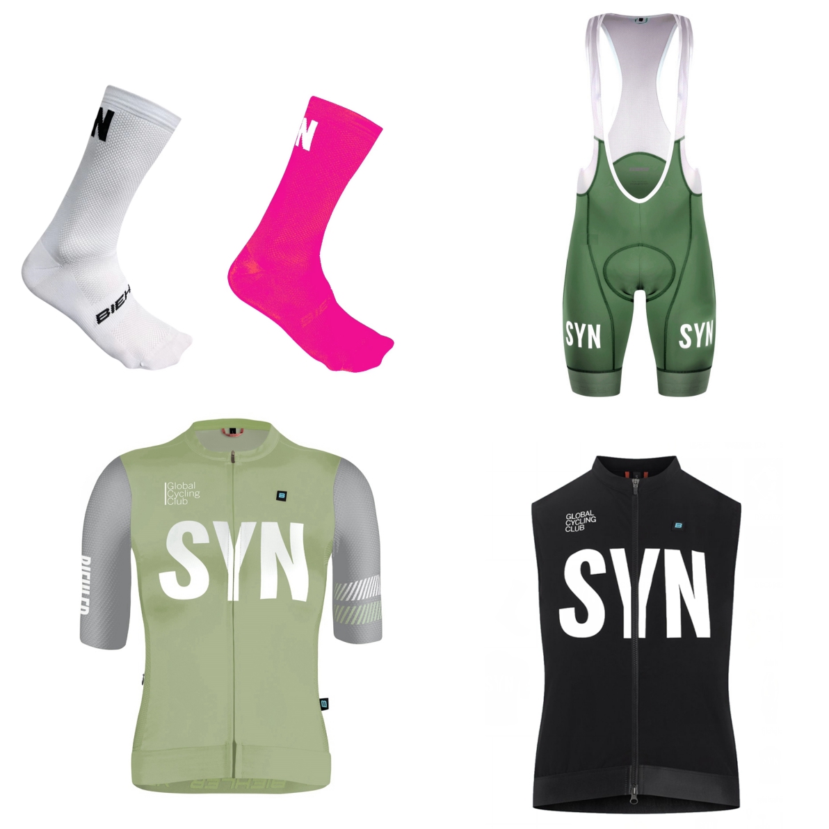 SYN レディース半袖白サイクリングジャージと黒/赤/緑のボ - Cycling Community のレビューと価格
