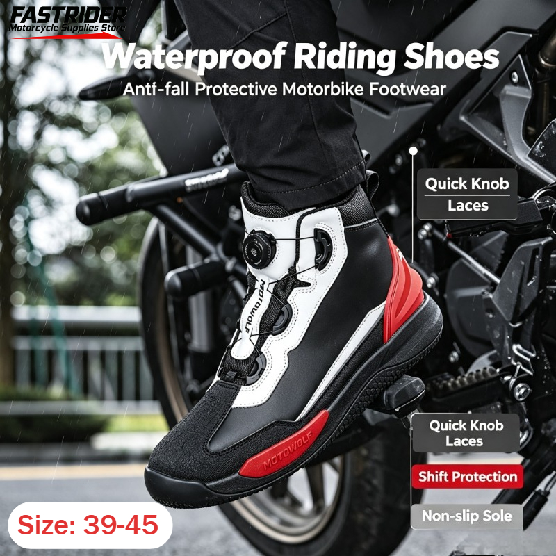 メンズサイクリングシューズ防水レザーレーシングブーツ四季通勤 - Cycling Commute Shoes のレビューと価格