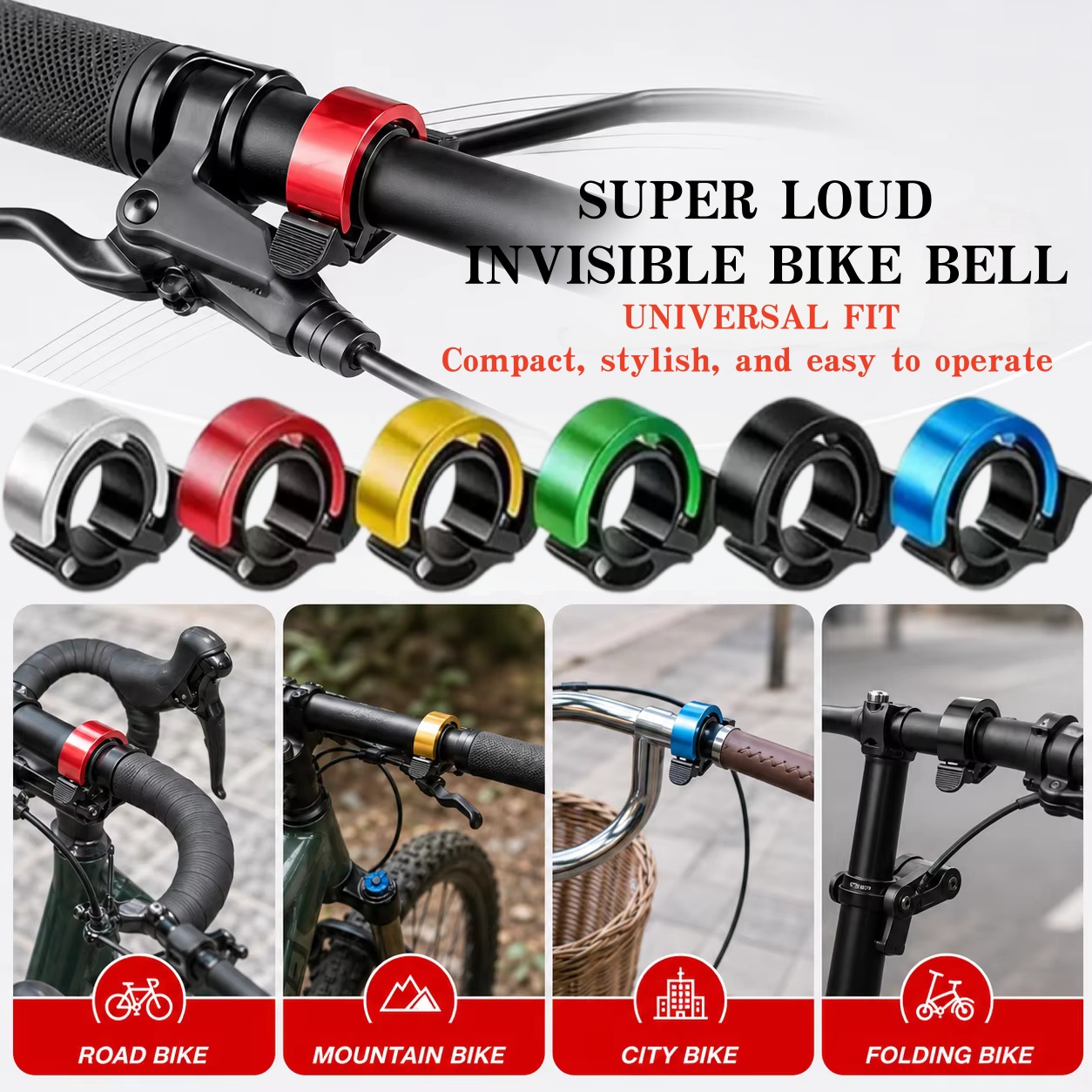 自転車ベル MTB自転車ホーン 合金製自転車リングサウンド  - Bell Handlebar Ring のレビューと価格